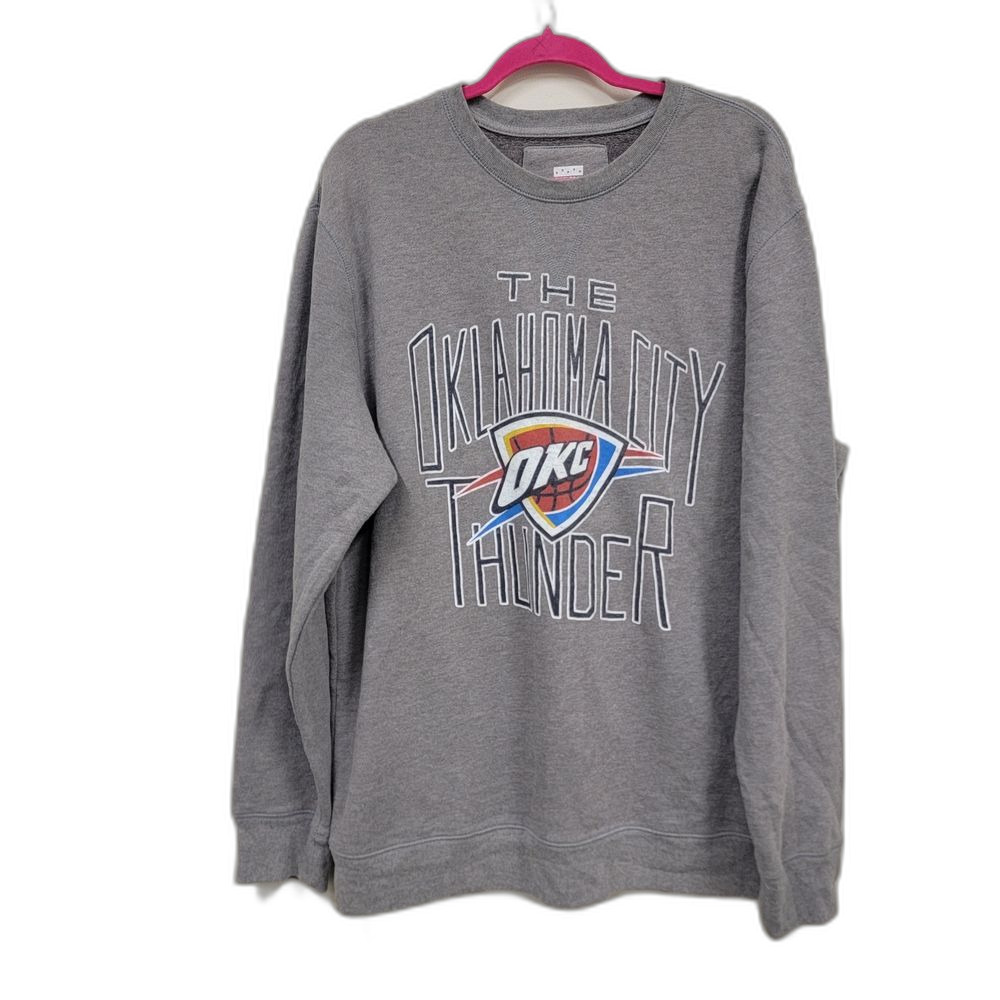 Junk Food Clothing Oklahoma City Sweatshirt Thunder Gray Red Size XL Cozy